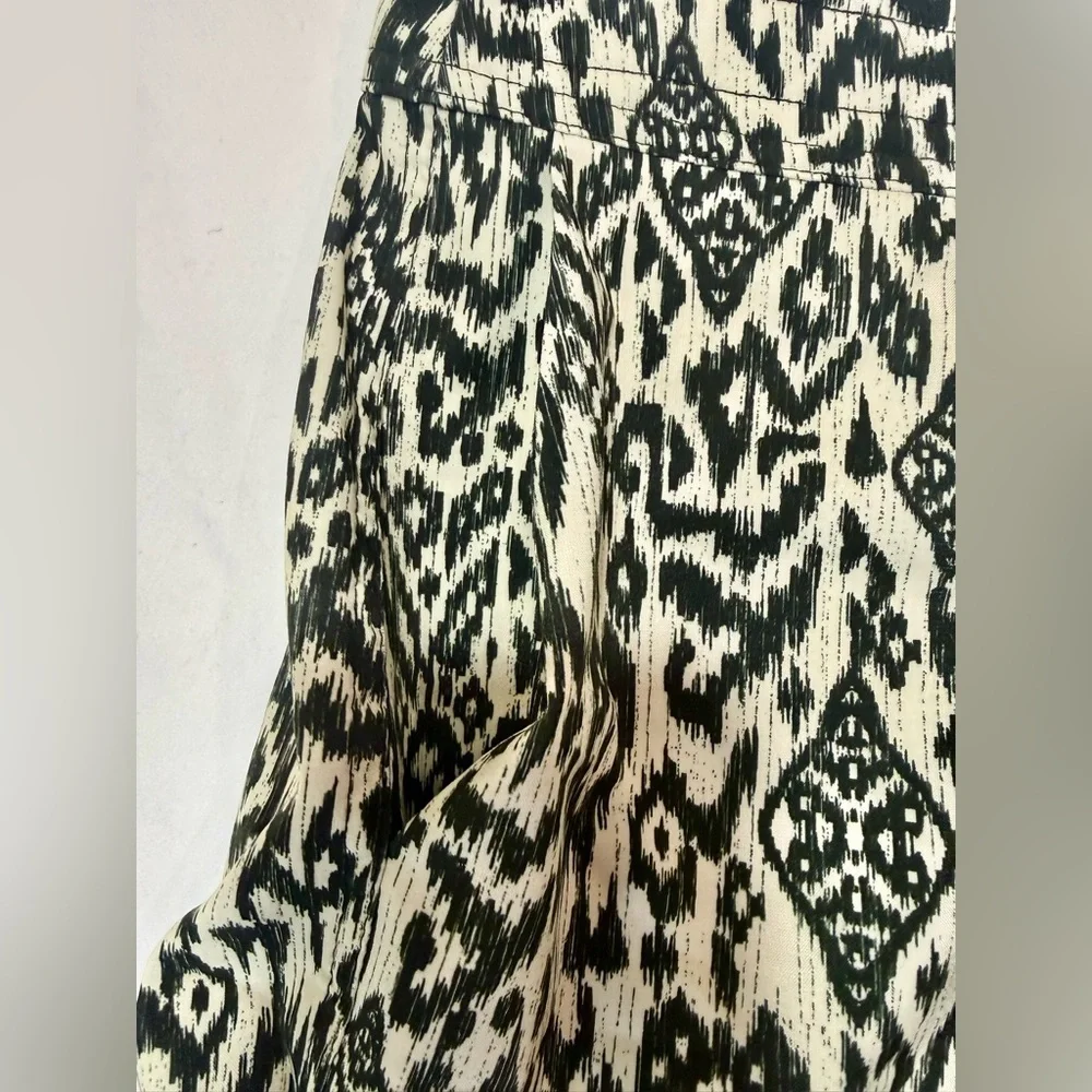 Ripskirt Hawaii Wrap Skirt Ikat Print Velcro Travel Beach Black Cream Size L